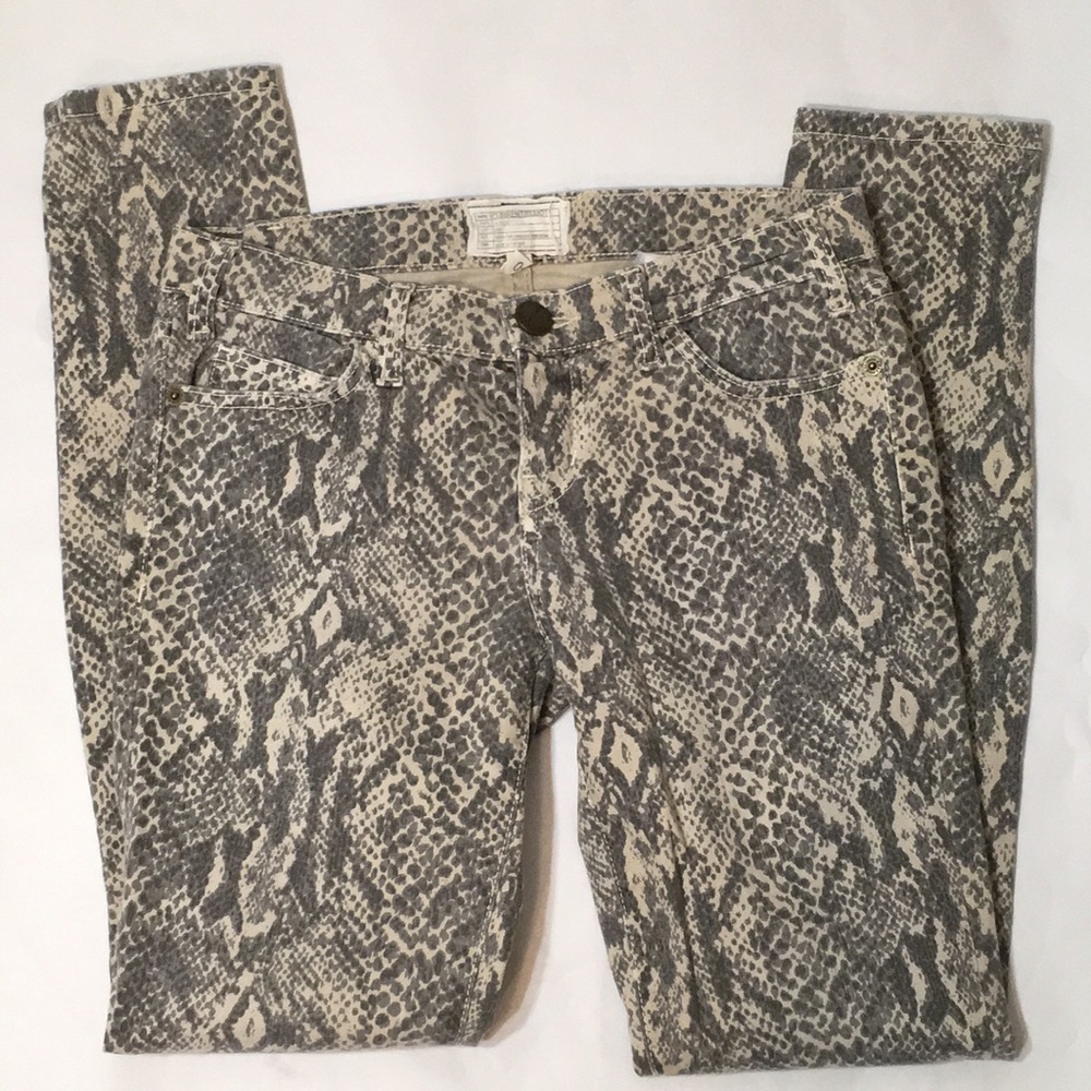 Current/Elliott snakeskin skinny jeans